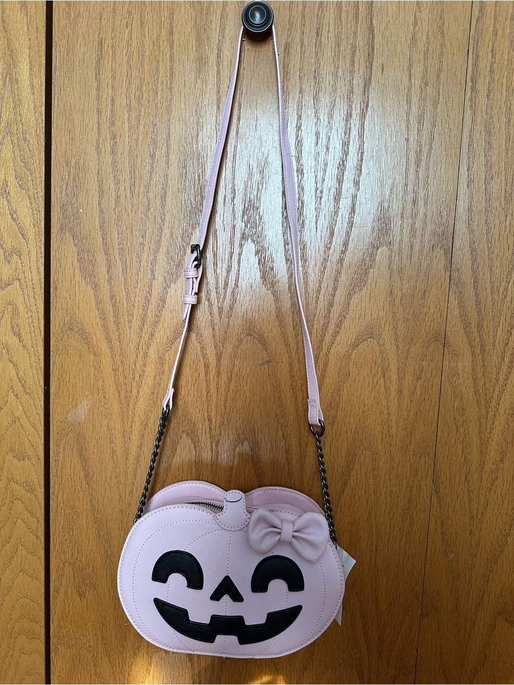Pink Pumpkin Face Crossbody Bag - Cute Halloween Shoulder Purse